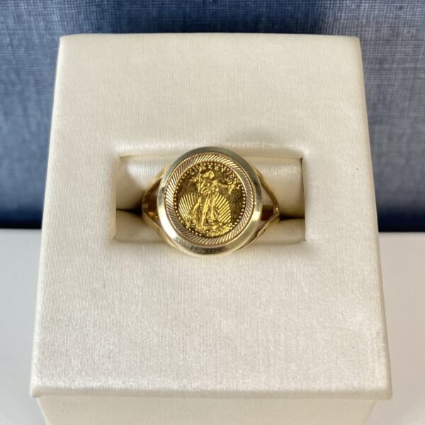 Negative Space Yellow Gold Coin Ring