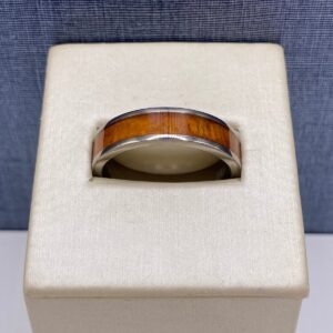 Titanium and Inlaid Wood Gent's Ring