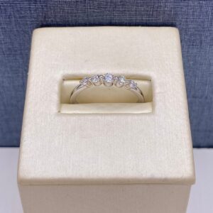 White Dainty Shared Prong Diamond Ring