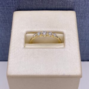 Dainty Shared Prong Diamond Ring in Yellow