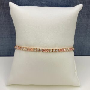 Pink and White Lab Diamond Bracelet