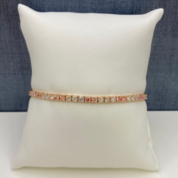 Pink and White Lab Diamond Bracelet