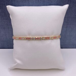 Pink and White Lab Diamond Bracelet