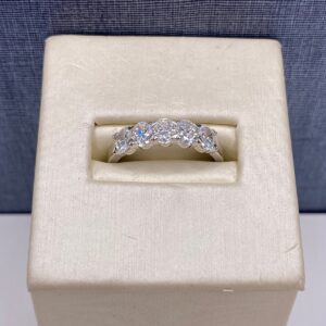 Five Stone Oval Lab Diamond Ring in White Gold