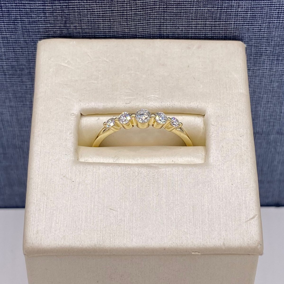 Dainty Five Stone Yellow Gold Ring