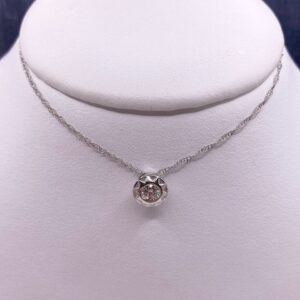 Sterling and Lab Diamond Slider Necklace