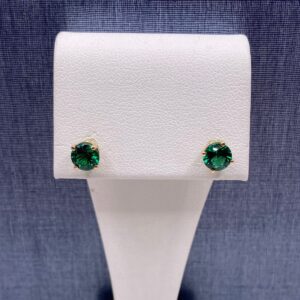 Lab Emerald Studs