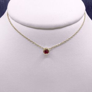 Lab Ruby Slide Necklace