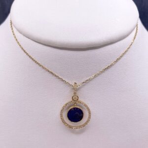 Lapis with Diamond Halo