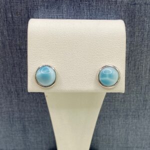 Larimar and Sterling Silver Studs