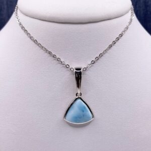 Triangular Larimar Necklace in Silver