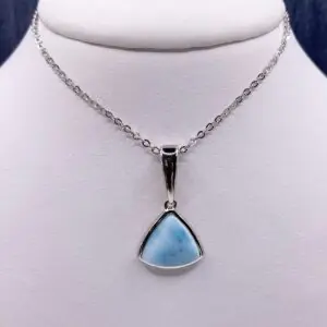 Triangular Larimar Necklace in Silver