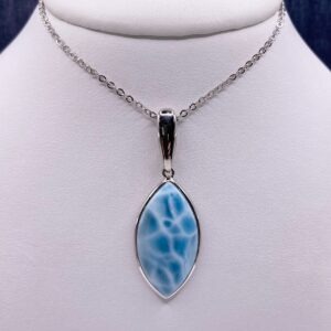 Marquise Larimar Necklace in Silver