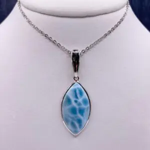 Marquise Larimar Necklace in Silver