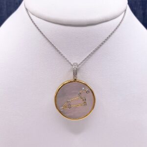 Leo Mother of Pearl in Plated Sterling