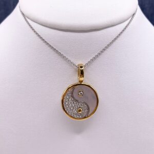 Yin Yang Mother of Pearl in Plated Sterling