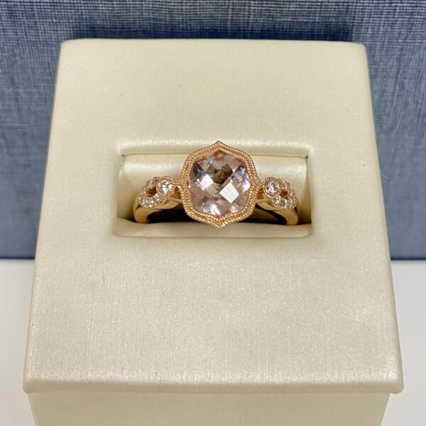 Morganite and Diamond Rose Gold Ring