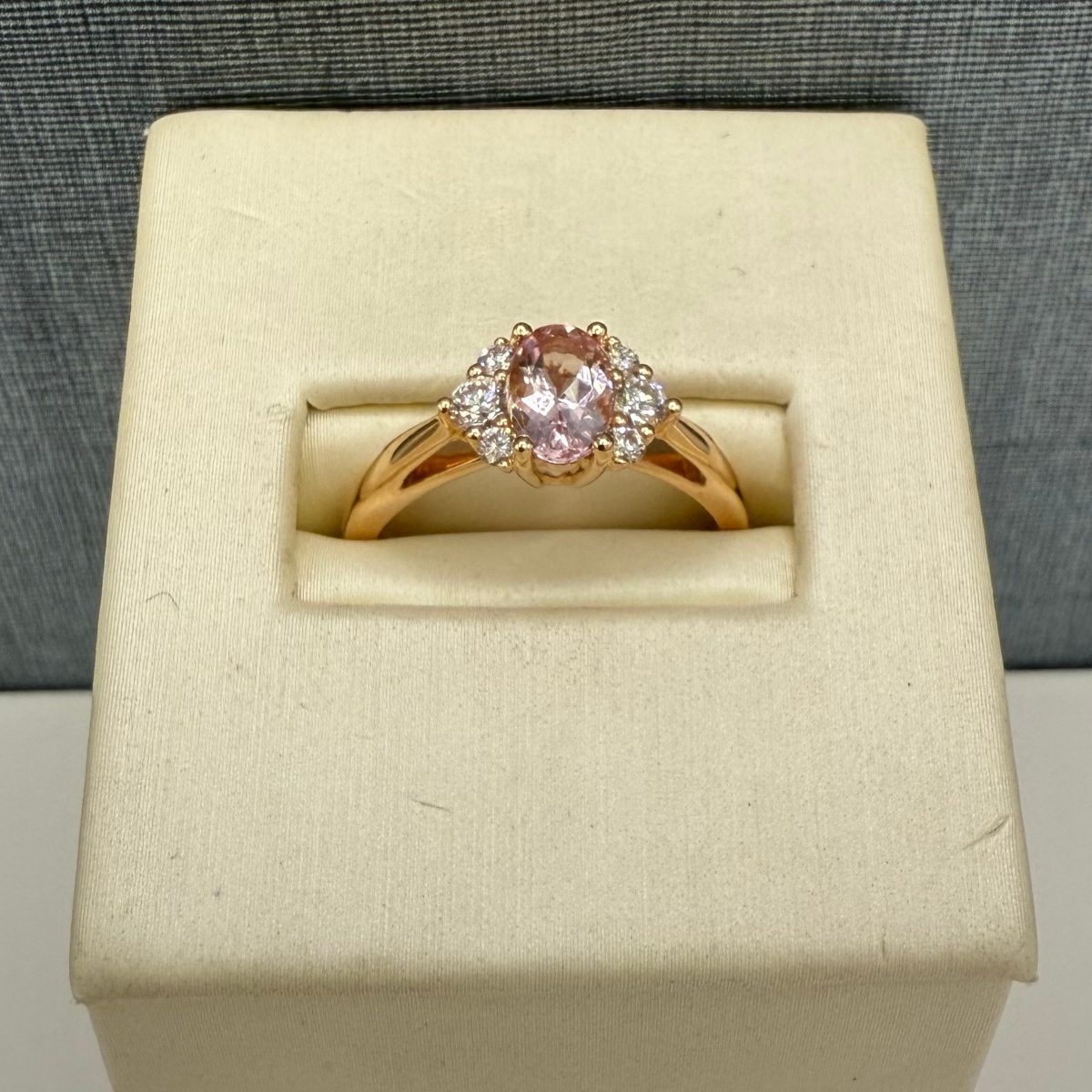 Morganite and Diamond Statement Ring