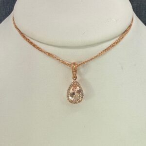 Morganite and Diamond Statement Pendant