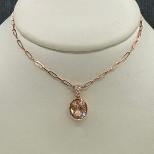 Morganite and Diamond Necklace