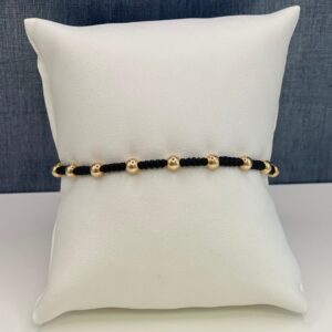 Gold Bead and Nylon Bracelet