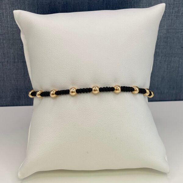 Gold Bead and Nylon Bracelet