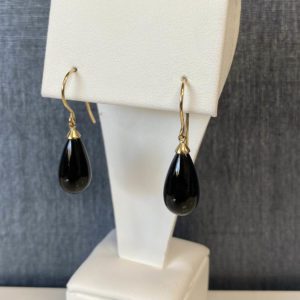 Onyx and 14k Yellow Gold Dangles