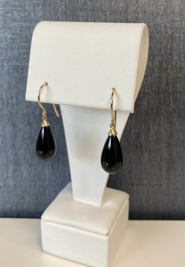 Onyx and 14k Yellow Gold Dangles