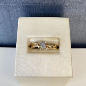 Opal and Diamond 14k Yellow Gold Ring