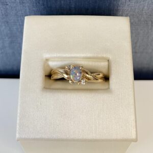 Opal and Diamond 14k Yellow Gold Ring