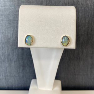 Opal Studs in 14k Yellow Gold