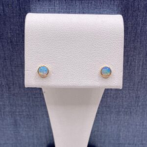 Bezel Set Opals in Rose Gold