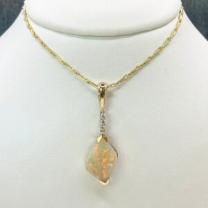 Opal and Diamond Statement Pendant