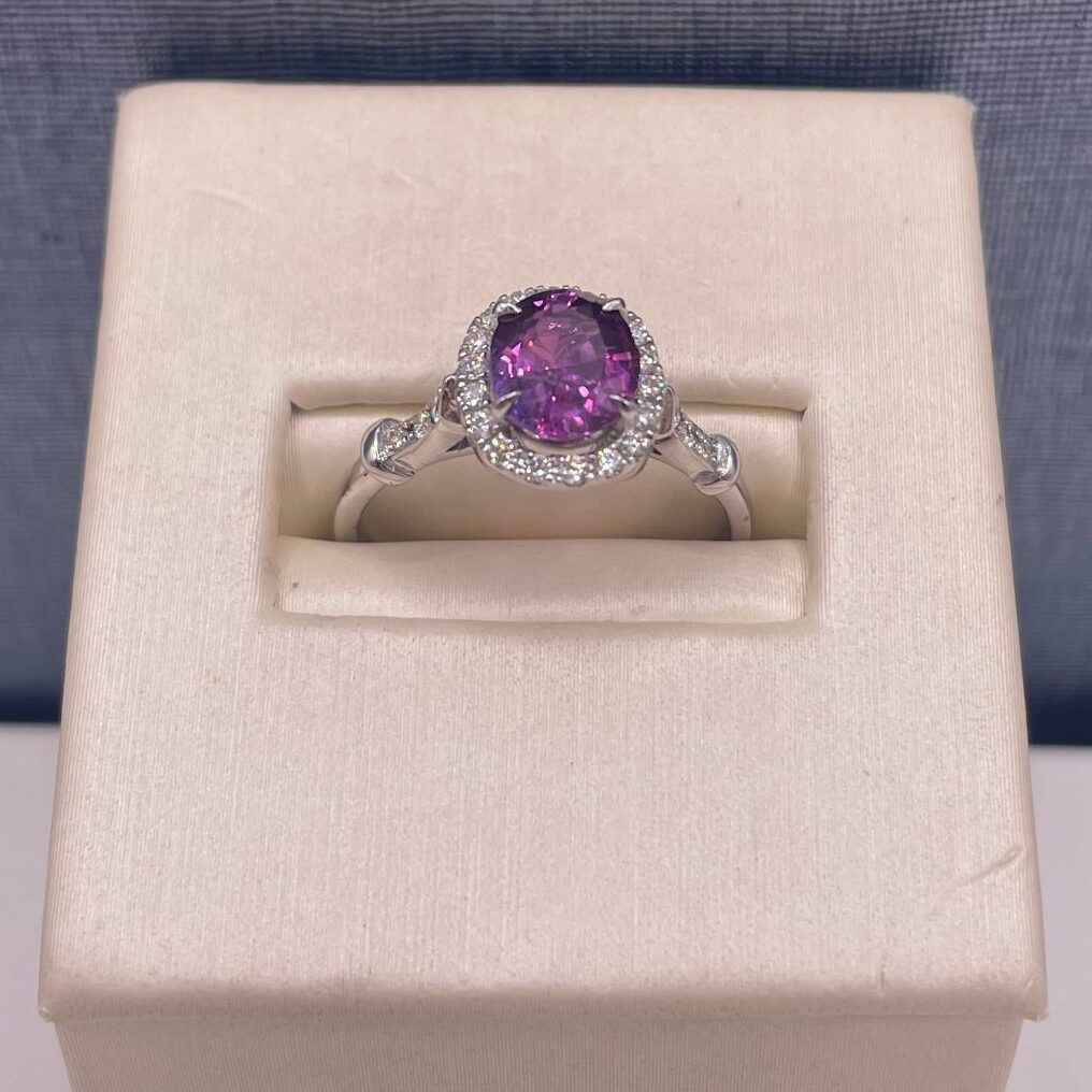 Pink Sapphire and Diamond Statement Ring