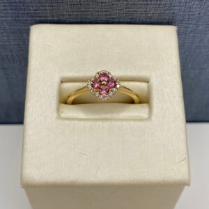 Floral Tourmaline and Diamond Ring
