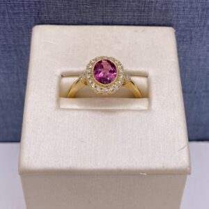 Pink Tourmaline and Diamond Statement Ring