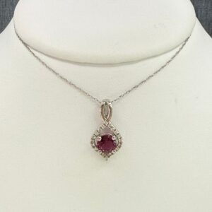 Pink Tourmaline and Diamond Necklace