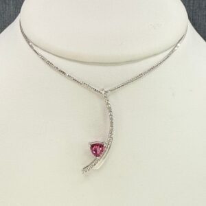 Pink Tourmaline and Diamond Fashion Pendant