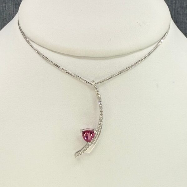 Pink Tourmaline and Diamond Fashion Pendant