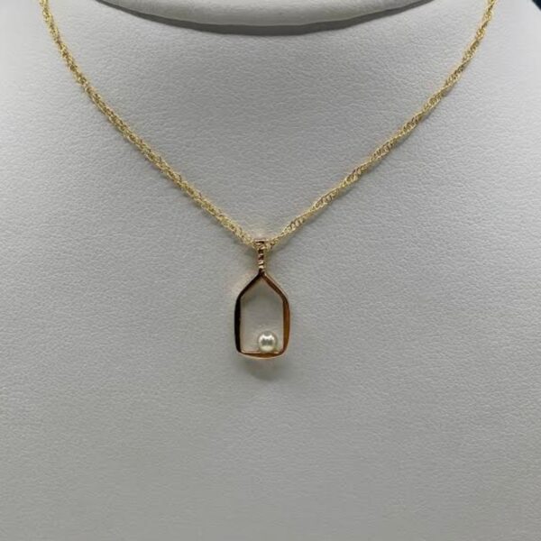 Gold and Pearl Pickleball Necklace