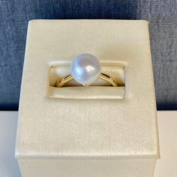 Yellow Ring with Pearl Center
