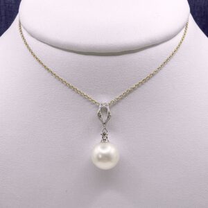 Two Tone Pearl and Diamond Necklace