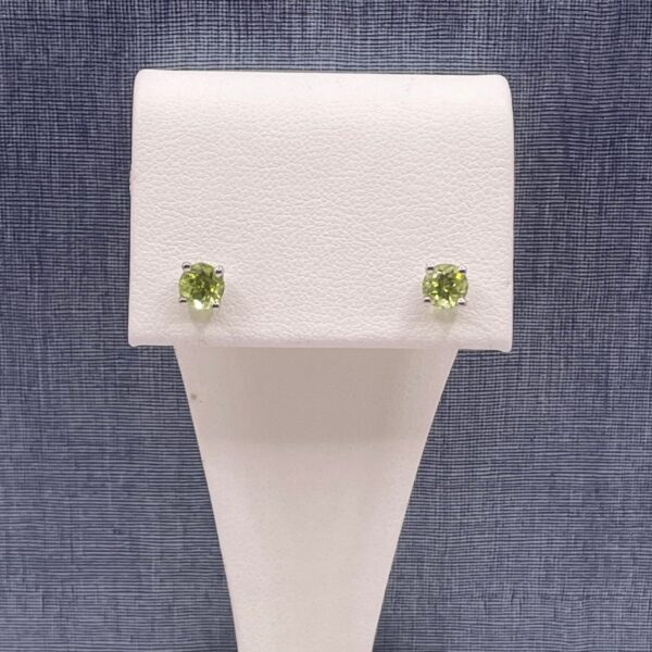 Peridot and White Gold Studs