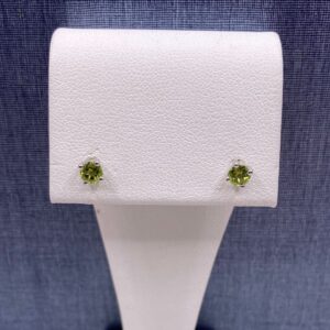 Peridot Studs in White Gold