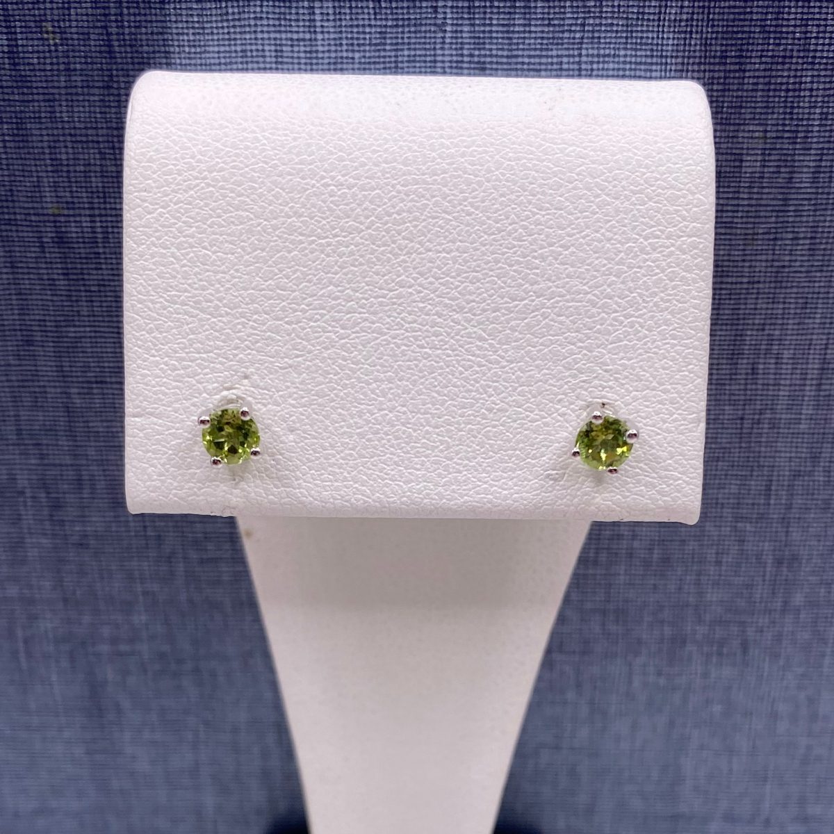 Peridot Studs in White Gold