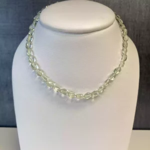 Beaded Praseolite and 14ky Gold Necklace