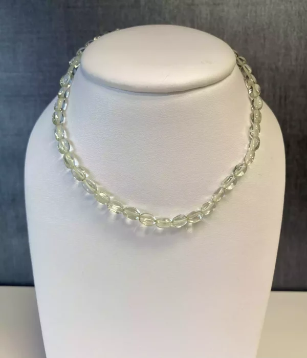 Beaded Praseolite and 14ky Gold Necklace