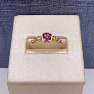 Rhodolite Garnet and Diamond Ring