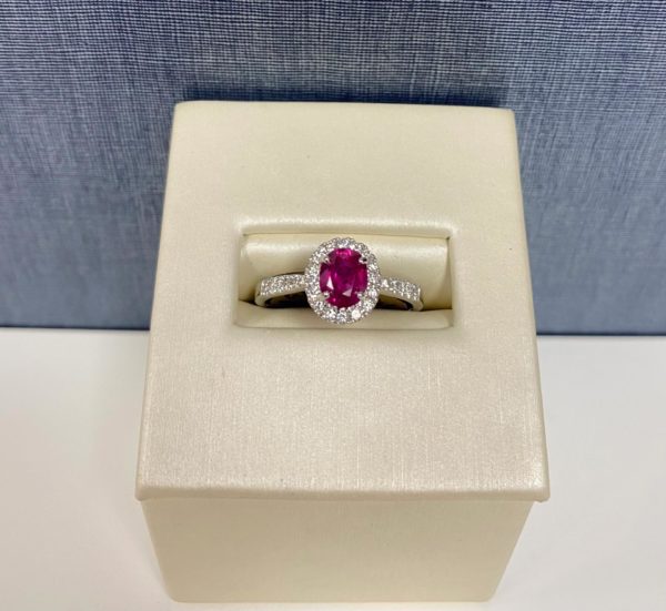 Ruby and Diamond White Gold Ring
