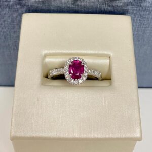 Ruby and Diamond White Gold Ring